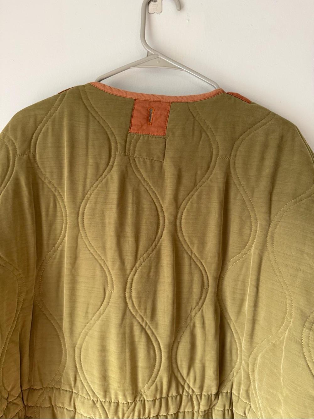 We The Free Lush It Duffle Coat Quilted Coat Army Green Brown Boho Soft Size M L - Picture 15 of 16